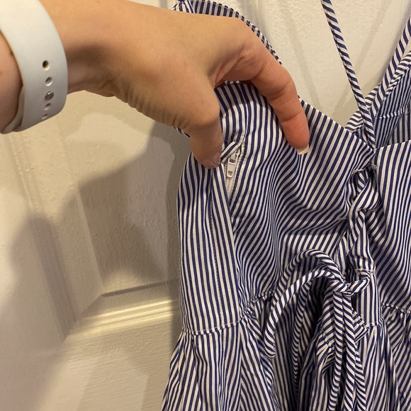 Blue and white stripe size M dress - Picture 3 of 9